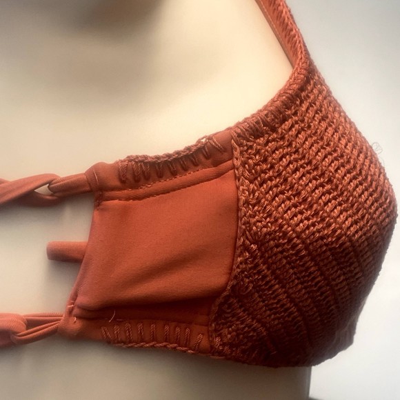 xhilaration burnt orange halter bikini top! size snall - Picture 6 of 7